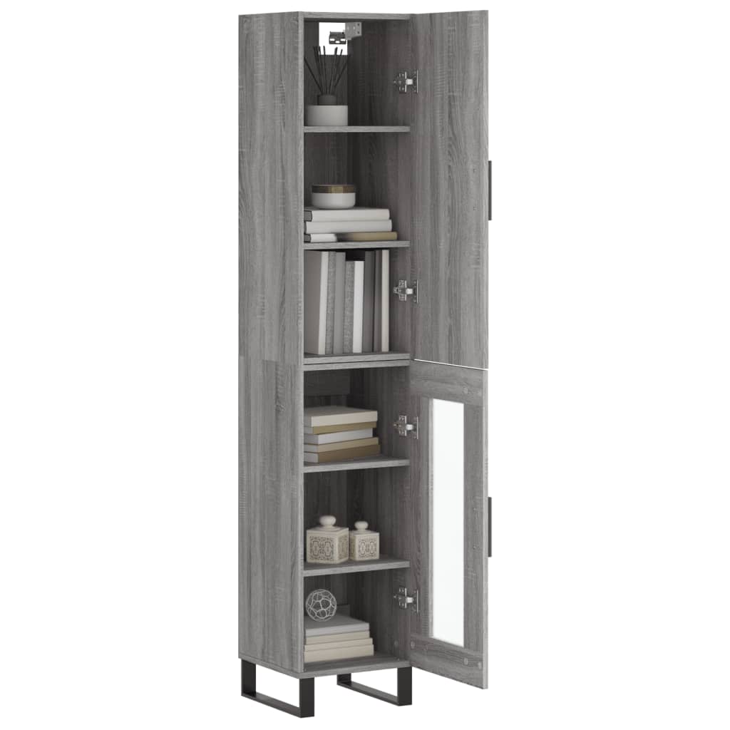 Credenza Grigio Sonoma 34,5x34x180 cm in Legno Multistrato - homemem39