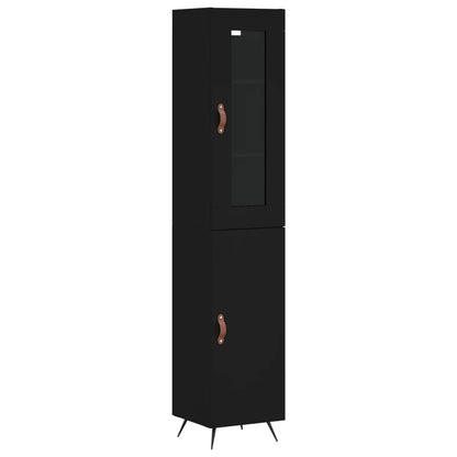 Credenza Nera 34,5x34x180 cm in Legno Multistrato - homemem39