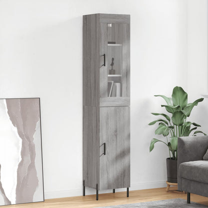 Credenza Grigio Sonoma 34,5x34x180 cm in Legno Multistrato - homemem39