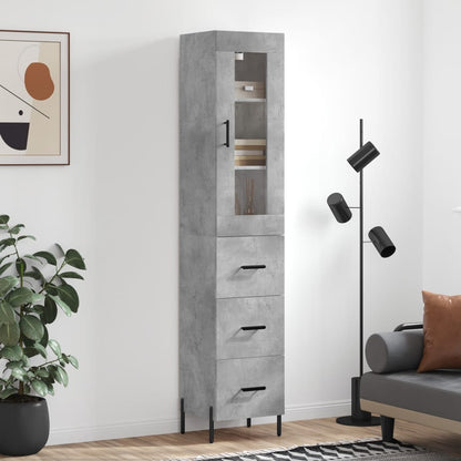 Credenza Grigio Cemento 34,5x34x180 cm in Legno Multistrato - homemem39