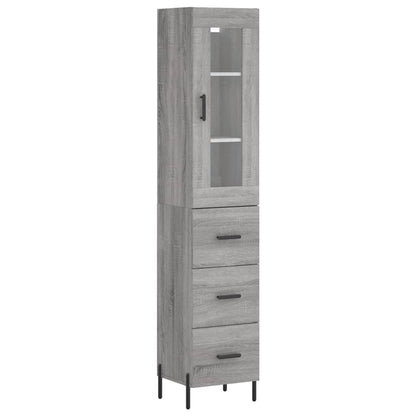 Credenza Grigio Sonoma 34,5x34x180 cm in Legno Multistrato - homemem39