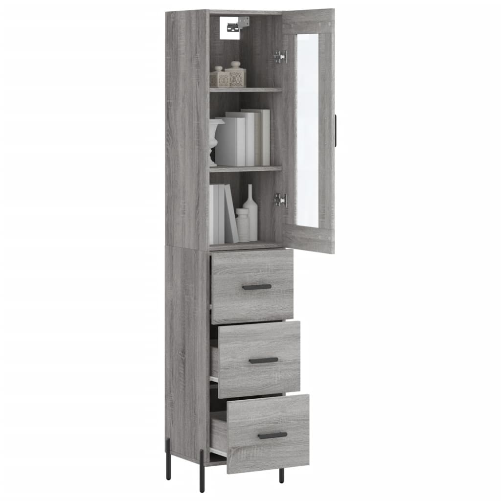 Credenza Grigio Sonoma 34,5x34x180 cm in Legno Multistrato - homemem39