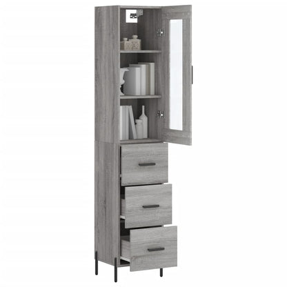 Credenza Grigio Sonoma 34,5x34x180 cm in Legno Multistrato - homemem39