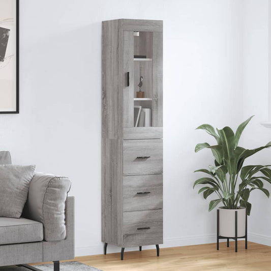 Credenza Grigio Sonoma 34,5x34x180 cm in Legno Multistrato - homemem39