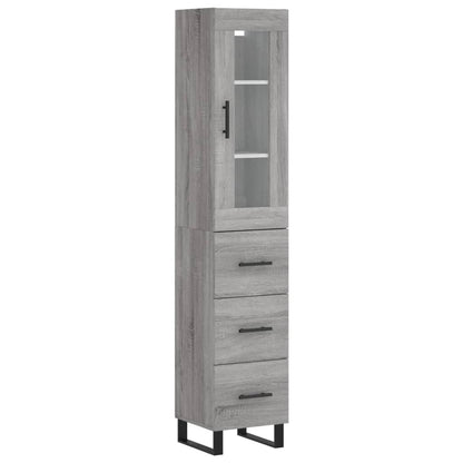 Credenza Grigio Sonoma 34,5x34x180 cm in Legno Multistrato