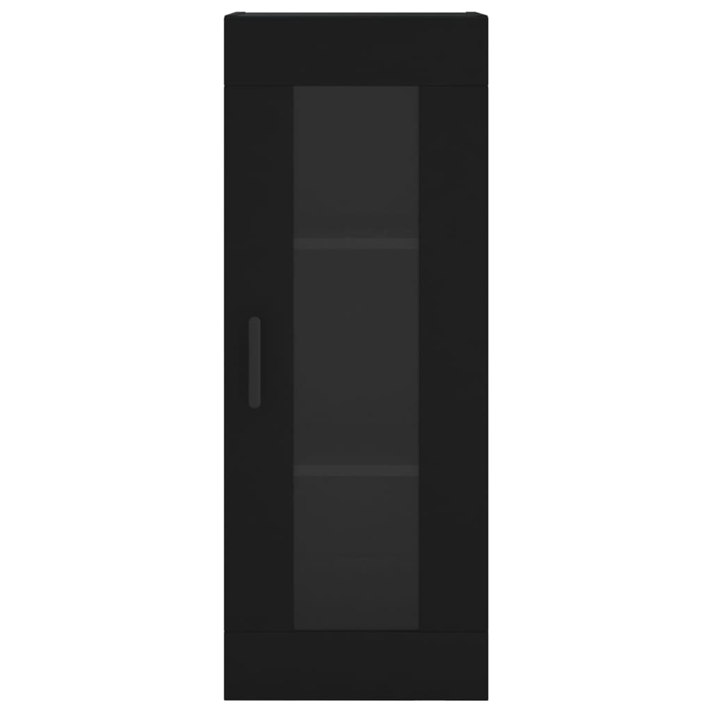 Credenza Nera 34,5x34x180 cm in Legno Multistrato