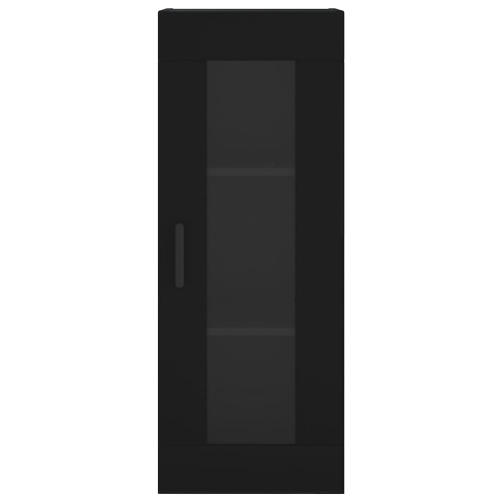 Credenza Nera 34,5x34x180 cm in Legno Multistrato