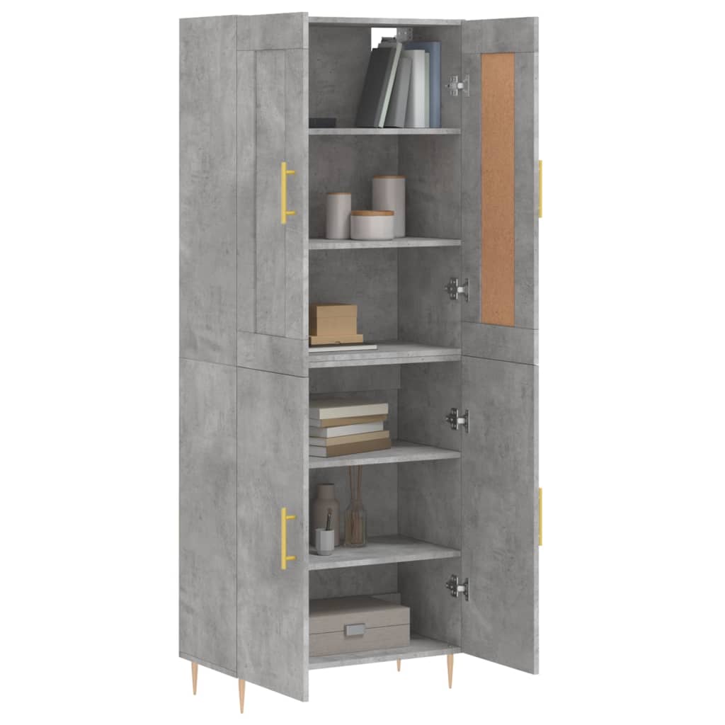 Credenza Grigio Cemento 69,5x34x180 cm in Legno Multistrato - homemem39