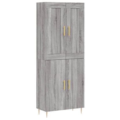 Credenza Grigio Sonoma 69,5x34x180 cm in Legno Multistrato