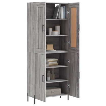 Credenza Grigio Sonoma 69,5x34x180 cm in Legno Multistrato | homemem39