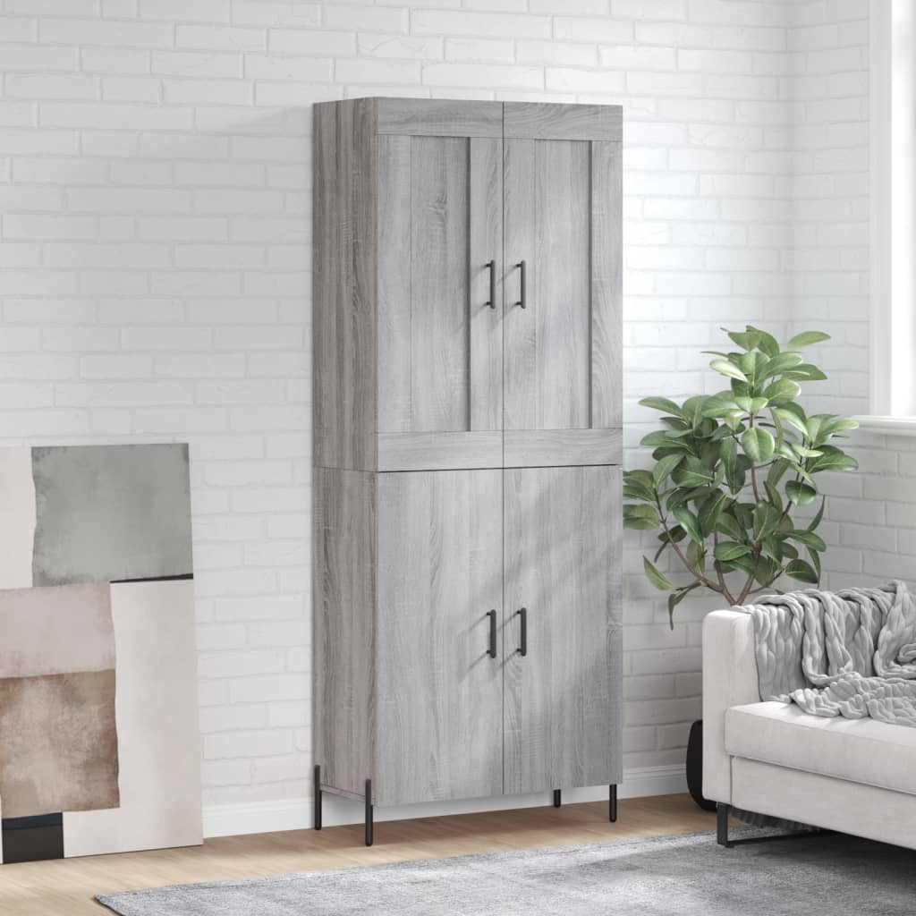 Credenza Grigio Sonoma 69,5x34x180 cm in Legno Multistrato | homemem39
