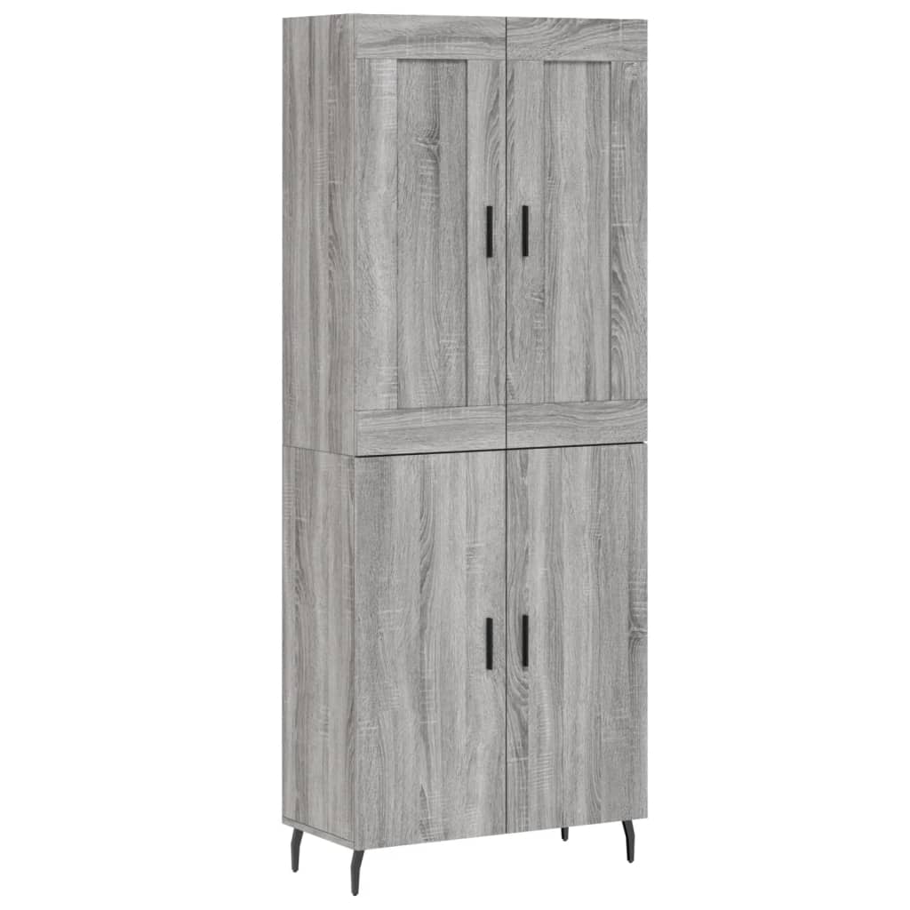Credenza Grigio Sonoma 69,5x34x180 cm in Legno Multistrato - homemem39