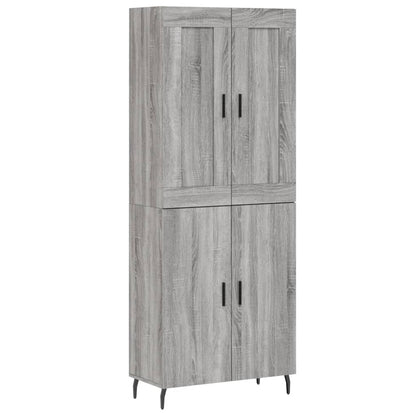 Credenza Grigio Sonoma 69,5x34x180 cm in Legno Multistrato - homemem39