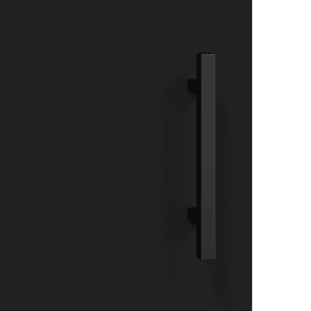 Credenza Nera 69,5x34x180 cm in Legno Multistrato - homemem39