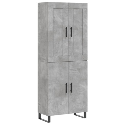 Credenza Grigio Cemento 69,5x34x180 cm in Legno Multistrato