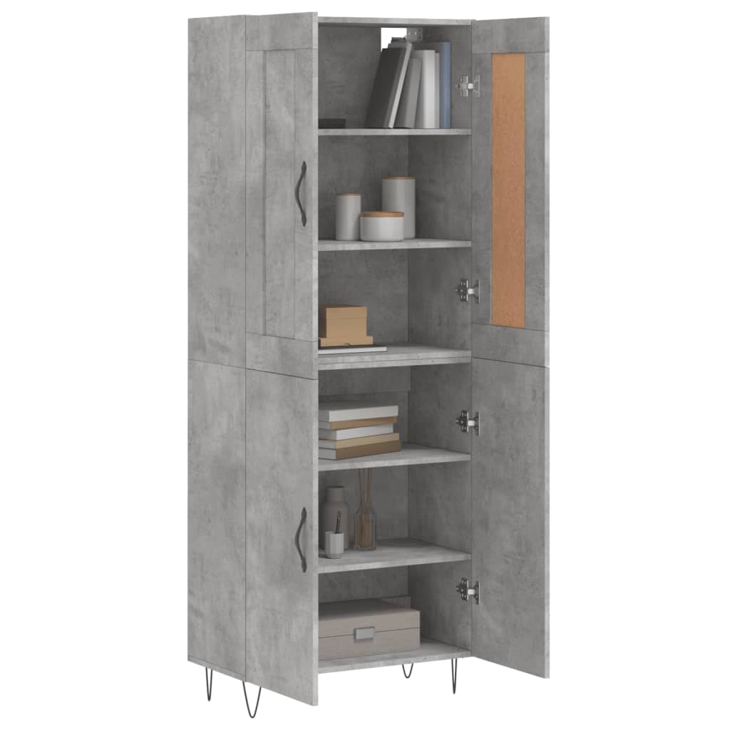 Credenza Grigio Cemento 69,5x34x180 cm in Legno Multistrato - homemem39