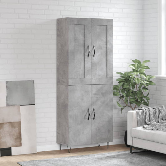 Credenza Grigio Cemento 69,5x34x180 cm in Legno Multistrato - homemem39