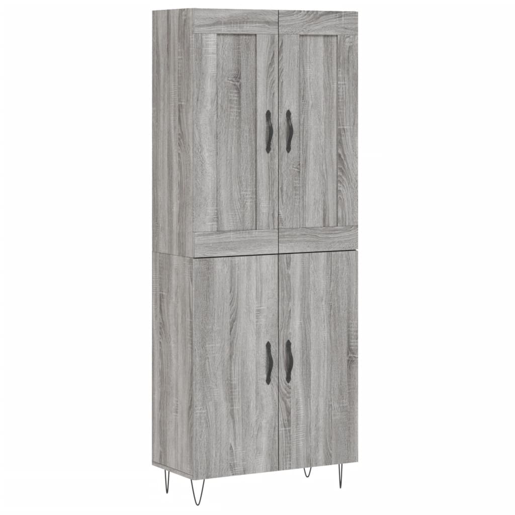 Credenza Grigio Sonoma 69,5x34x180 cm in Legno Multistrato - homemem39