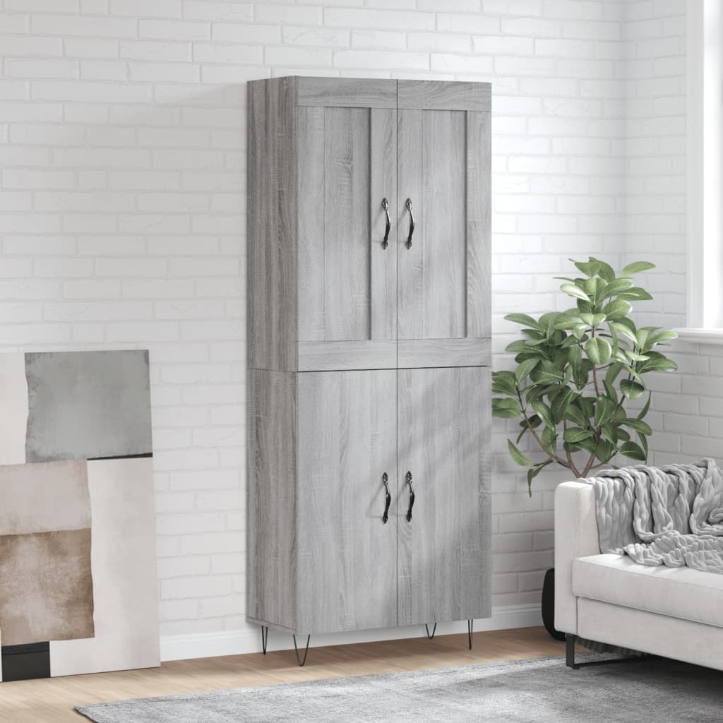 Credenza Grigio Sonoma 69,5x34x180 cm in Legno Multistrato - homemem39