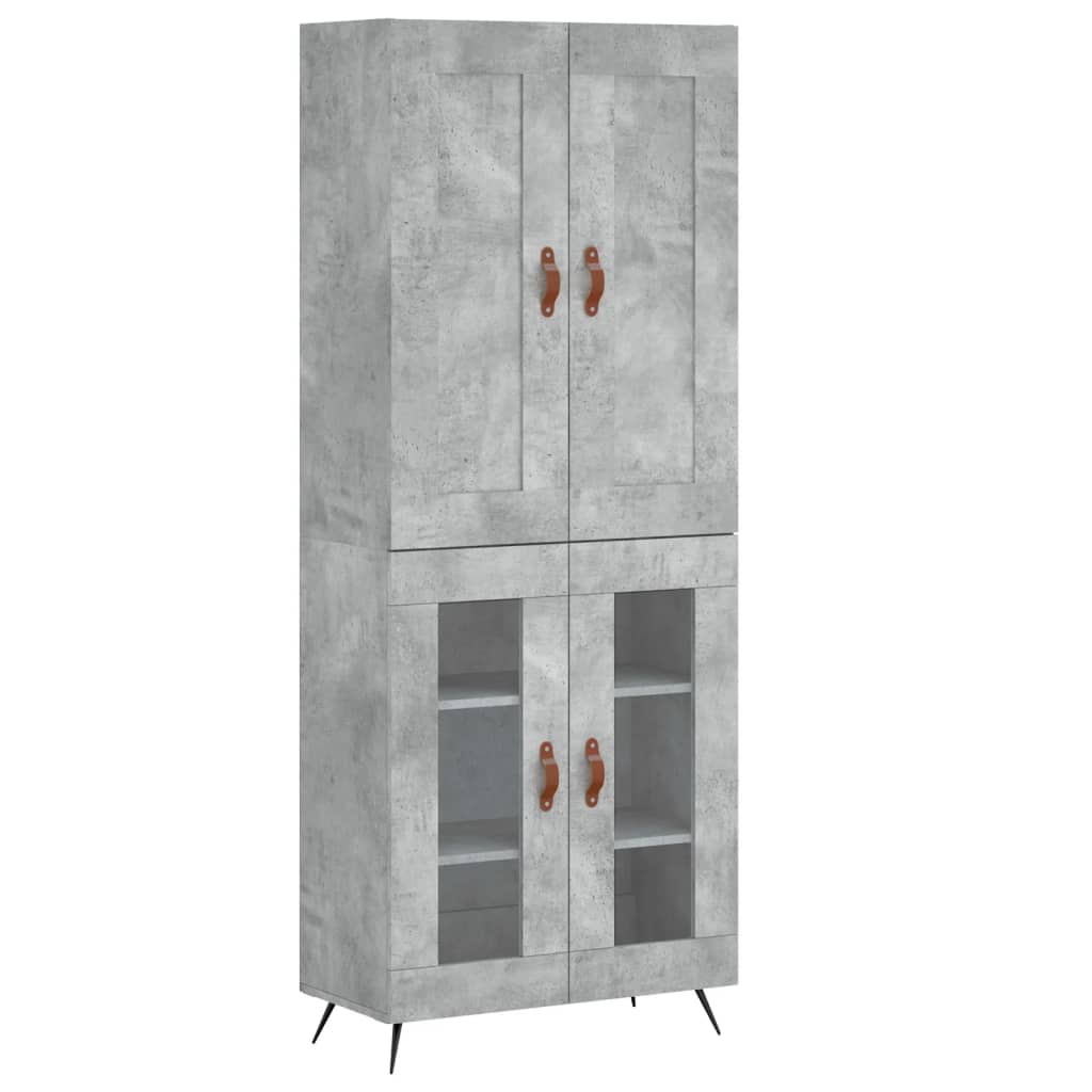 Credenza Grigio Cemento 69,5x34x180 cm in Legno Multistrato - homemem39