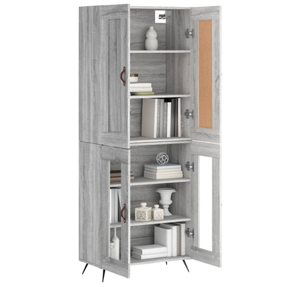 Credenza Grigio Sonoma 69,5x34x180 cm in Legno Multistrato | homemem39