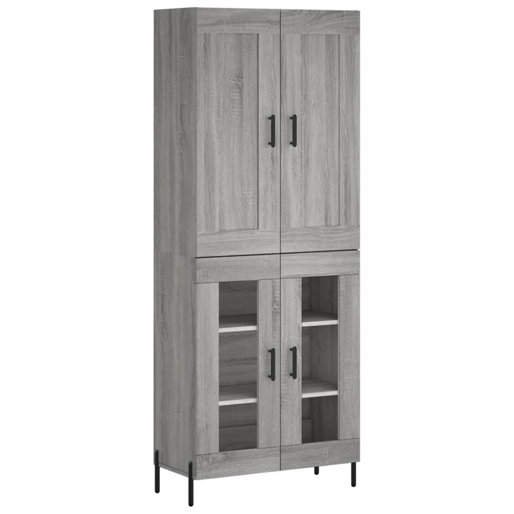 Credenza Grigio Sonoma 69,5x34x180 cm in Legno Multistrato - homemem39