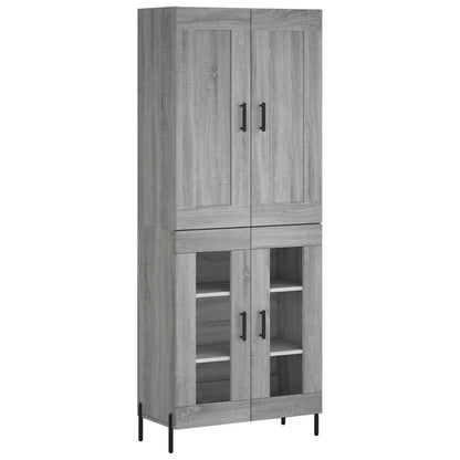 Credenza Grigio Sonoma 69,5x34x180 cm in Legno Multistrato - homemem39
