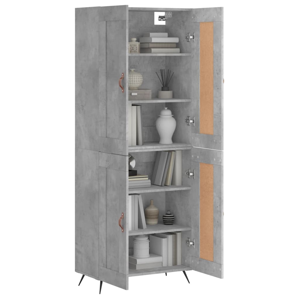 Credenza Grigio Cemento 69,5x34x180 cm in Legno Multistrato - homemem39