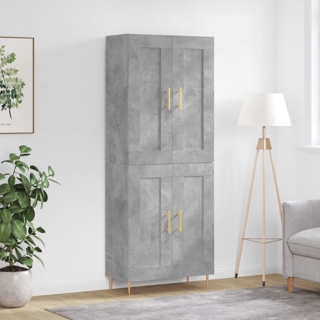Credenza Grigio Cemento 69,5x34x180 cm in Legno Multistrato - homemem39