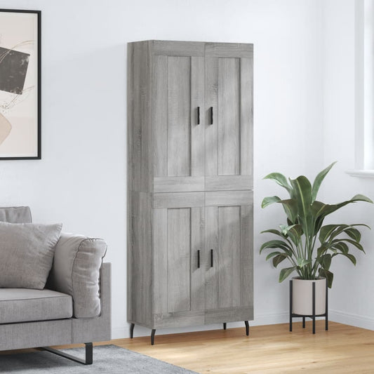 Credenza Grigio Sonoma 69,5x34x180 cm in Legno Multistrato - homemem39