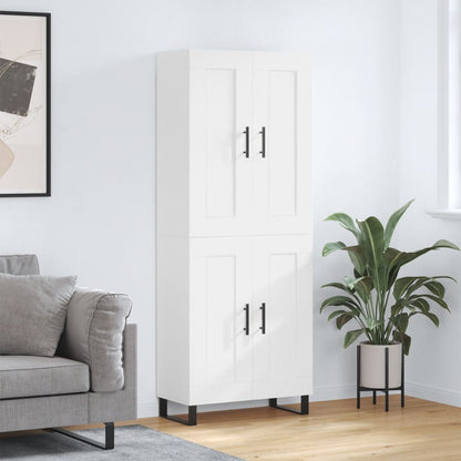 Credenza Bianca 69,5x34x180 cm in Legno Multistrato | homemem39