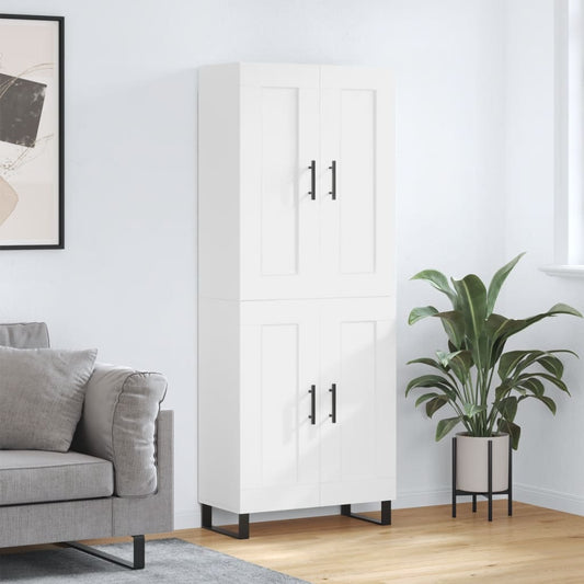 Credenza Bianca 69,5x34x180 cm in Legno Multistrato | homemem39
