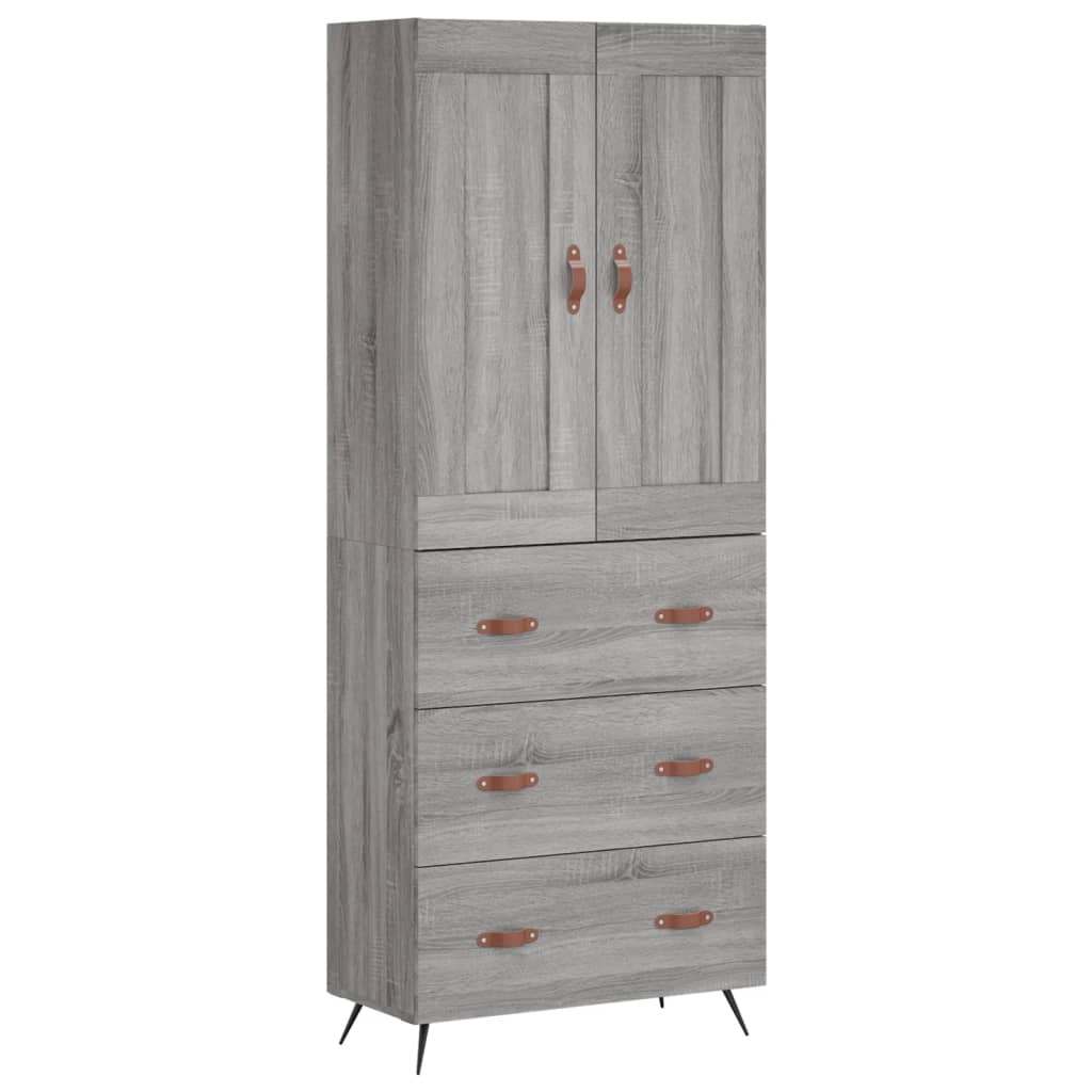 Credenza Grigio Sonoma 69,5x34x180 cm in Legno Multistrato - homemem39
