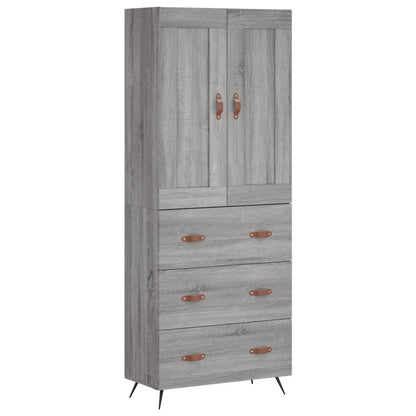 Credenza Grigio Sonoma 69,5x34x180 cm in Legno Multistrato - homemem39