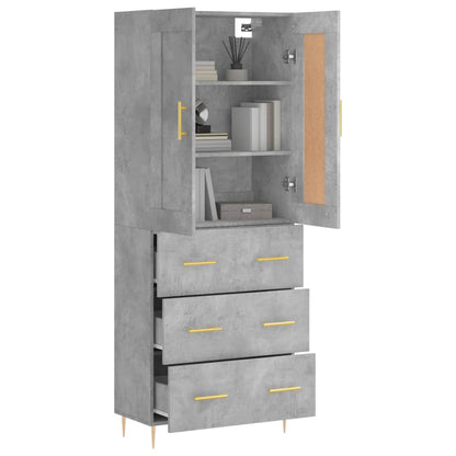 Credenza Grigio Cemento 69,5x34x180 cm in Legno Multistrato - homemem39