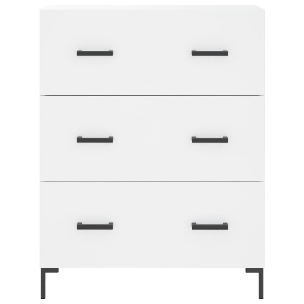 Credenza Bianca 69,5x34x180 cm in Legno Multistrato