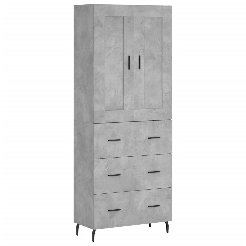 Credenza Grigio Cemento 69,5x34x180 cm in Legno Multistrato | homemem39
