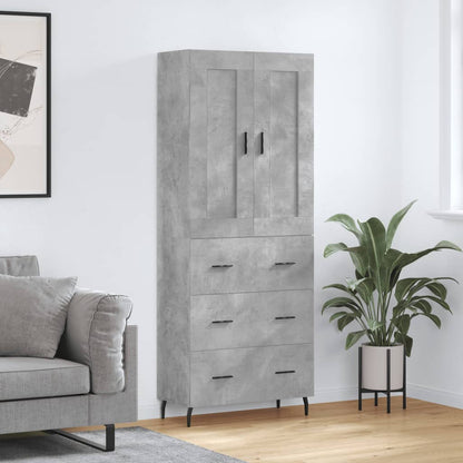 Credenza Grigio Cemento 69,5x34x180 cm in Legno Multistrato | homemem39