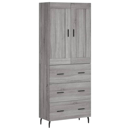 Credenza Grigio Sonoma 69,5x34x180 cm in Legno Multistrato - homemem39
