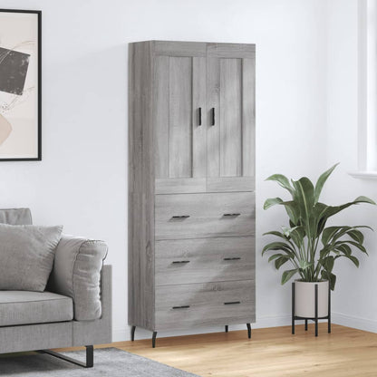 Credenza Grigio Sonoma 69,5x34x180 cm in Legno Multistrato - homemem39