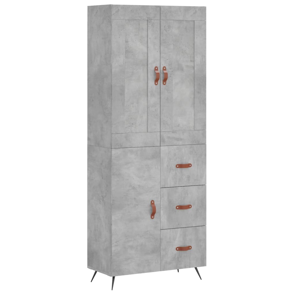 Credenza Grigio Cemento 69,5x34x180 cm in Legno Multistrato - homemem39