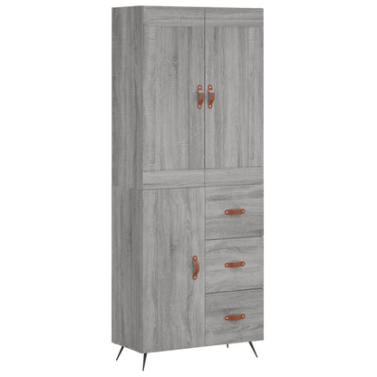Credenza Grigio Sonoma 69,5x34x180 cm in Legno Multistrato - homemem39