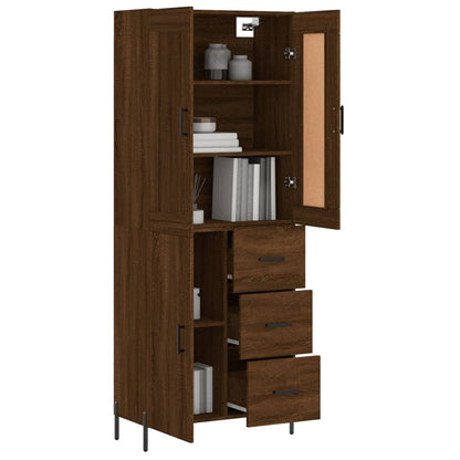 Credenza Rovere Marrone 69,5x34x180 cm in Legno Multistrato - homemem39