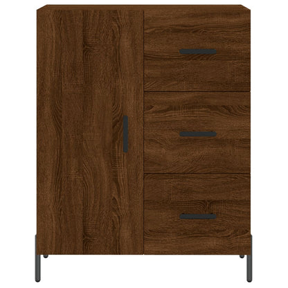 Credenza Rovere Marrone 69,5x34x180 cm in Legno Multistrato - homemem39