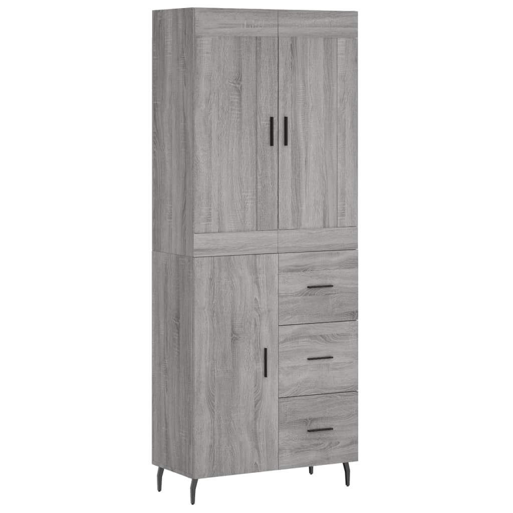 Credenza Grigio Sonoma 69,5x34x180 cm in Legno Multistrato - homemem39