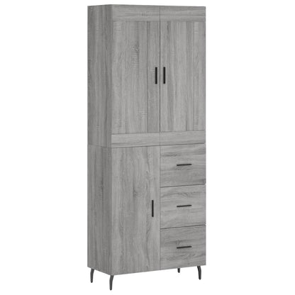 Credenza Grigio Sonoma 69,5x34x180 cm in Legno Multistrato - homemem39