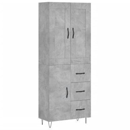 Credenza Grigio Cemento 69,5x34x180 cm in Legno Multistrato - homemem39