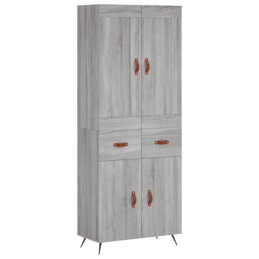 Credenza Grigio Sonoma 69,5x34x180 cm in Legno Multistrato - homemem39
