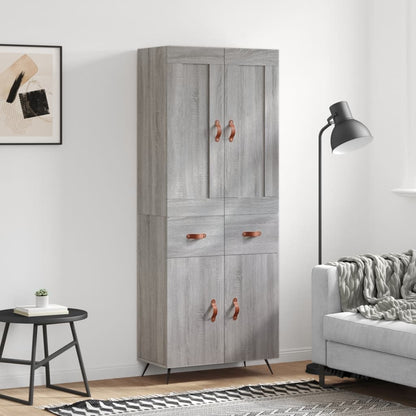 Credenza Grigio Sonoma 69,5x34x180 cm in Legno Multistrato - homemem39