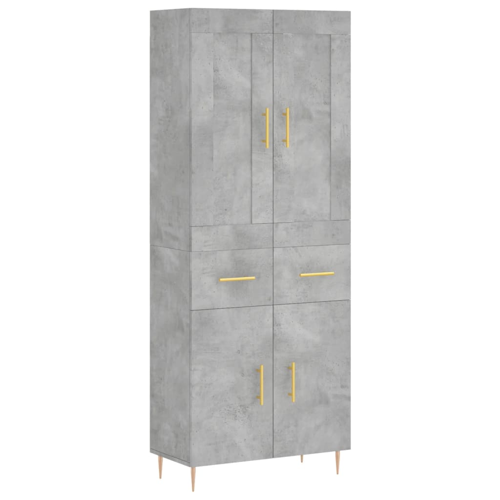 Credenza Grigio Cemento 69,5x34x180 cm in Legno Multistrato - homemem39